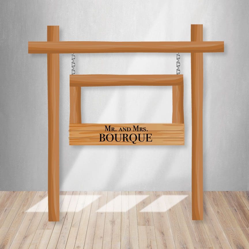 Our Wooden Rental Photo Frame comes with a personalized keepsake wooden sign. Your choice of wording.