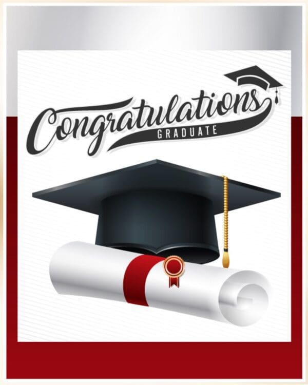 Red Grad Cap Banner for parties