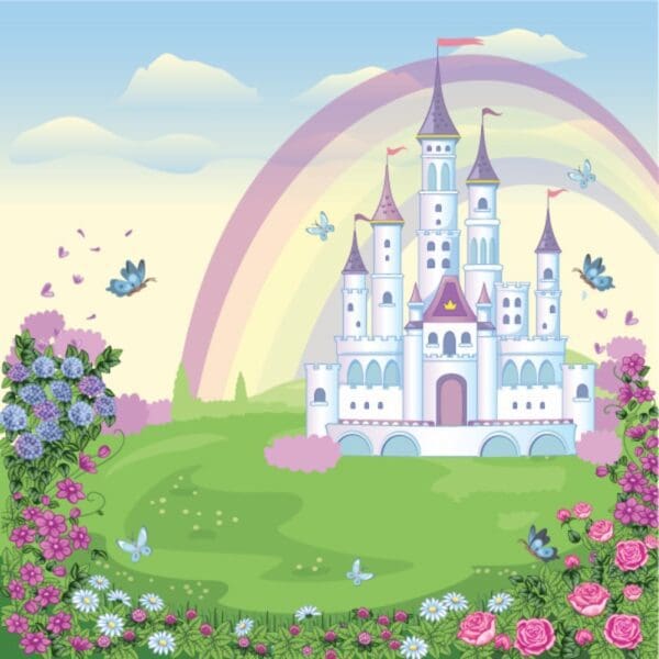 Princess Castle Vinyl Banner backdrop