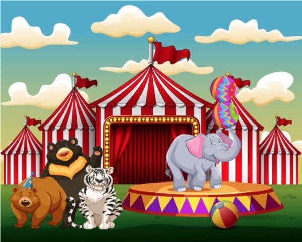 Circus themed banner for parties