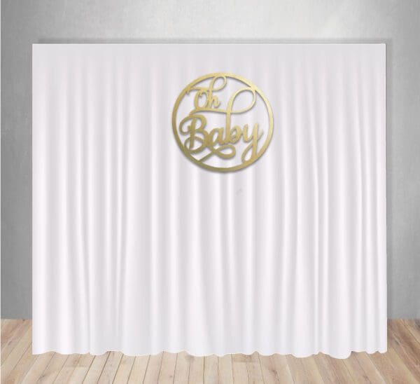 Our Gold "Oh Baby" Sign is so beautiful in person and makes the perfect addition to your baby shower backdrop!
