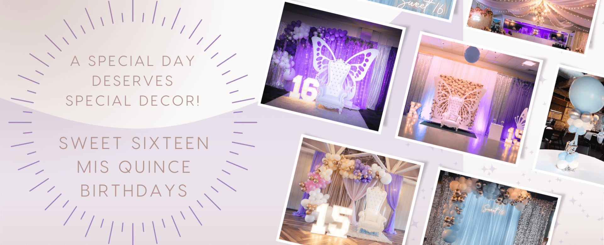 Quinceanera and sweet sixteen decorations