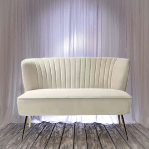 Ivory Velvet Bench