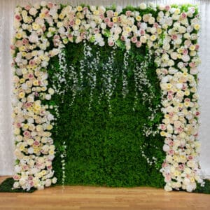 Greenery Floral Wall with Roses