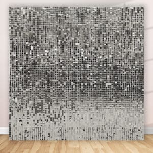 silver sequin wall